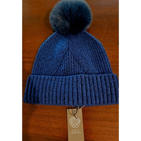 Vince Camuto Blue Sock Hat Beanie w/ Pom Pom, NWT - Picture 1 of 2